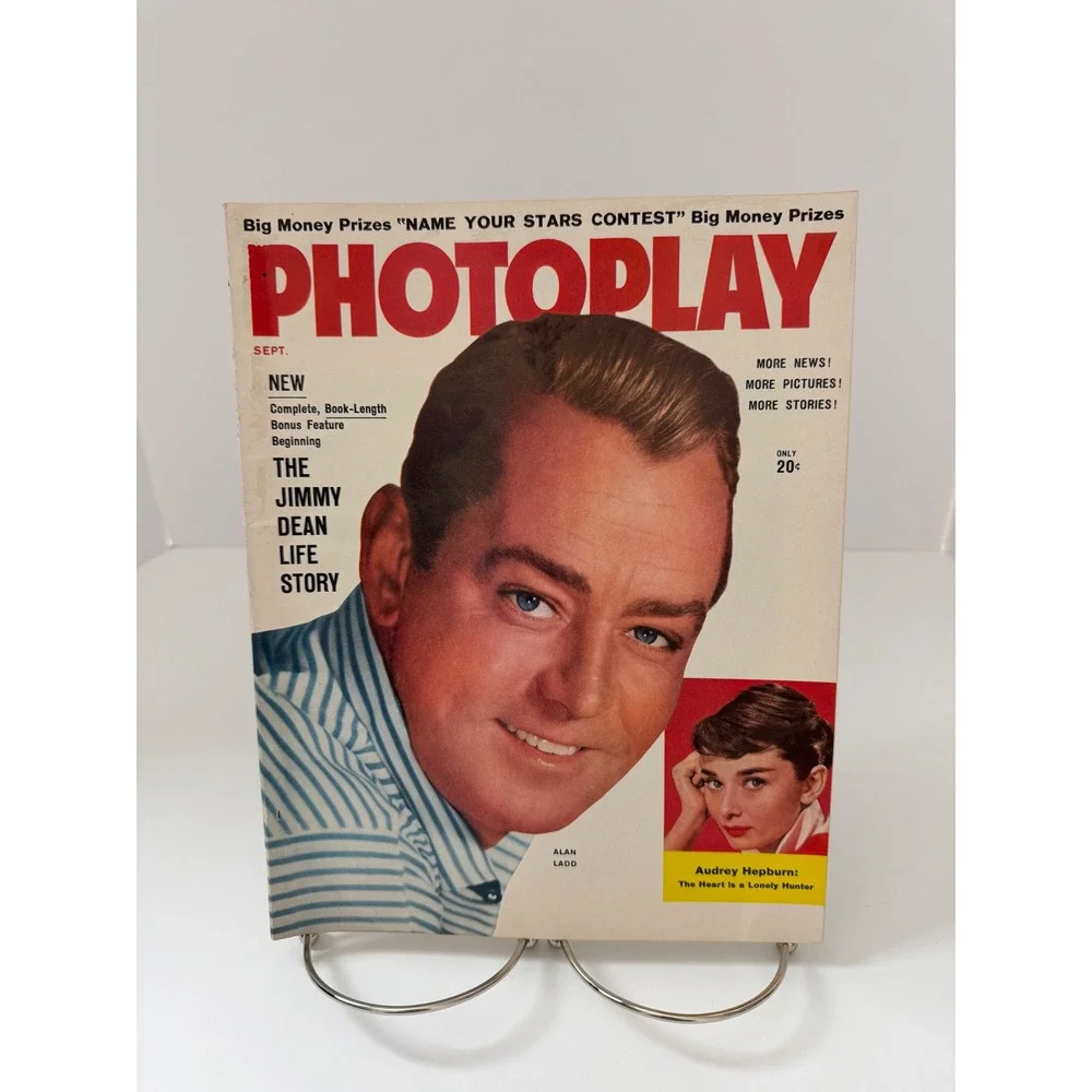Vintage Photoplay Magazine September 1956 Alan Ladd Audrey Hepburn James Dean - Picture 1 of 16